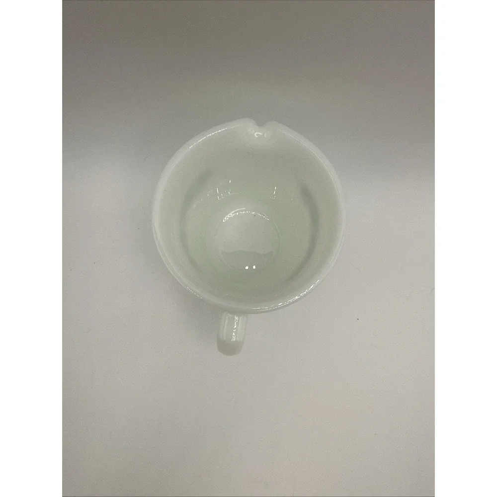 Pyrex Milk White Creamer Spring Blossom Green Crazy Daisy Design Vintage MCM